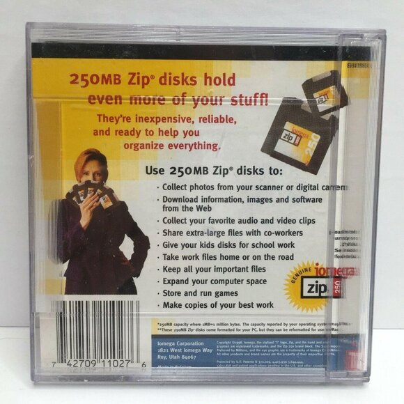 Iomega Zip 250MB Disk PC Formatted SuperFloppy Storage Media With Case - Picture 2 of 5